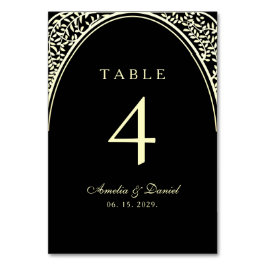 Numeração De Mesa Casamento Dourado e Negro