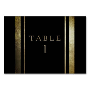 Numeração De Mesa Casamento Dourado e Negro no Dia Elegante