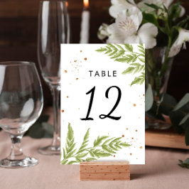 Numeração De Mesa Casamento Dourado e Verde Moderno Elegante