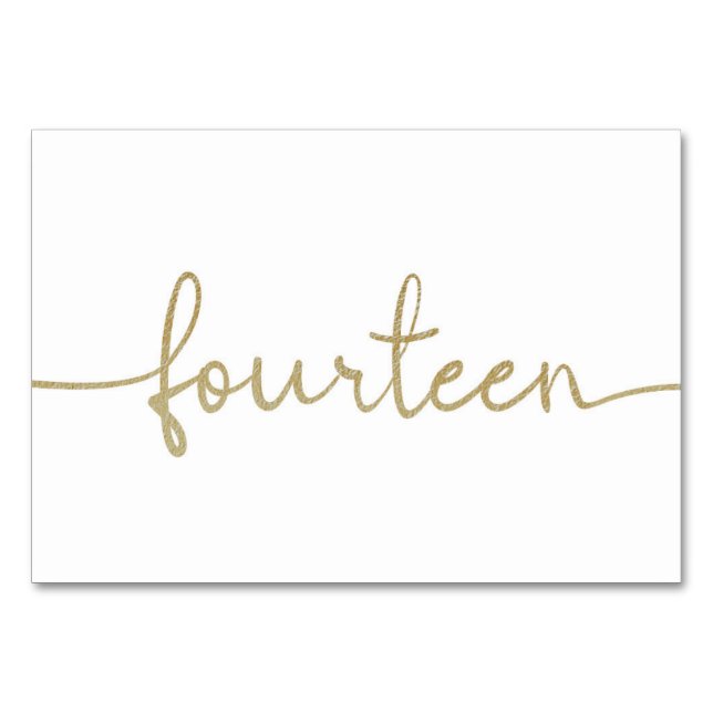 Numeração De Mesa Casamento Dourado Elegante 14/14 (Frente)