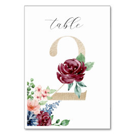Numeração De Mesa Casamento Dourado Elegante Florals Faux 2