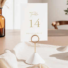 Numeração De Mesa Casamento Dourado Elegante Moderno da Caligrafia