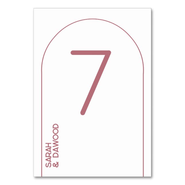 Numeração De Mesa Casamento Dourado Muçulmano de Rosa Mínima Elegant (Frente)