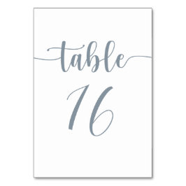 Numeração De Mesa Casamento Dusty Blue Moderno Simples