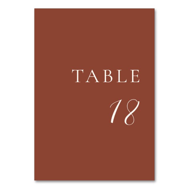 Numeração De Mesa Casamento Editorial Moderno em Cobre Rústico (Frente)