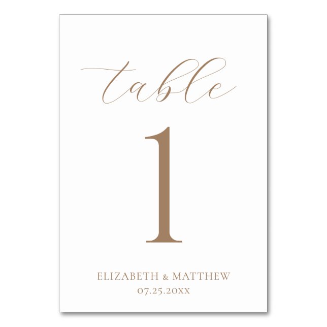 Numeração De Mesa Casamento Elegante (Frente)