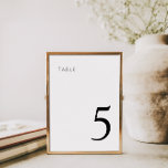 Numeração De Mesa Casamento Elegante Branco Negro Minimalista<br><div class="desc">Mínimo preto e branco elegante número da mesa de casamento.</div>