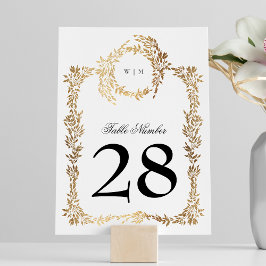 Numeração De Mesa Casamento Elegante Clássico do Monograma tradicion