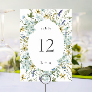 Numeração De Mesa Casamento Elegante com Flores Silvestres em Aquare