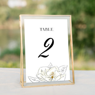 Numeração De Mesa Casamento Elegante da Magnólia Branca