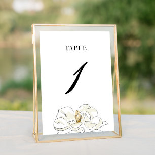 Numeração De Mesa Casamento Elegante da Magnólia Branca