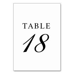 Numeração De Mesa Casamento Elegante de Caligrafia Branca e Preta