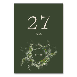Numeração De Mesa Casamento Elegante de Eucalyptus Wreath Monograma 
