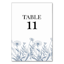 Numeração De Mesa Casamento Elegante de Flor Silvestre Periwinkle