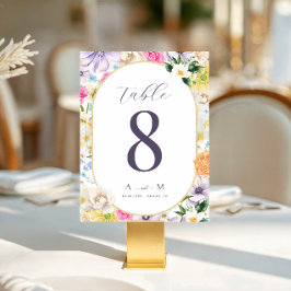 Numeração De Mesa Casamento Elegante De Monograma Chic Floral De Jar