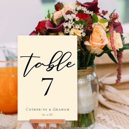 Numeração De Mesa Casamento Elegante De Tipografia Minimalista De Iv