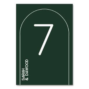 Numeração De Mesa Casamento Elegante e Minimalista Verde-Muçulmano