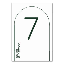 Numeração De Mesa Casamento Elegante e Minimalista Verde-Muçulmano