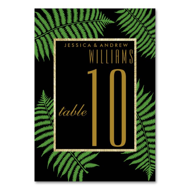 Numeração De Mesa Casamento Elegante e Sofisticado com Samambaia (Frente)