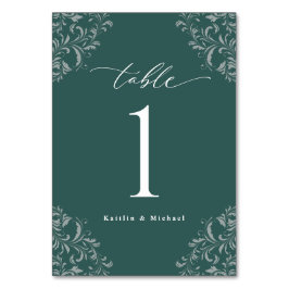 Numeração De Mesa Casamento Elegante Emerald Green Vintage