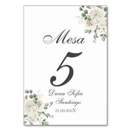 Numeração De Mesa Casamento elegante espanhol