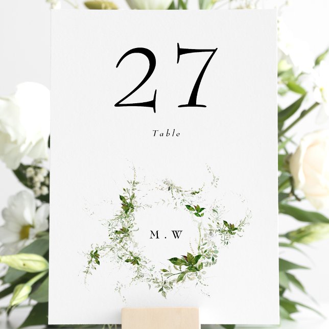Numeração De Mesa Casamento Elegante Eucalyptus Wreath Elegante Mono (Criador carregado)