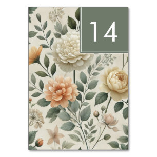 Numeração De Mesa Casamento Elegante Floral Amarelo-Manteiga