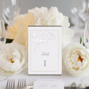 Numeração De Mesa Casamento Elegante Formal De Peonies Ivory