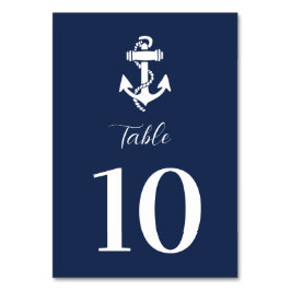 Numeração De Mesa Casamento Elegante Moderno de Âncora Azul Marinho 