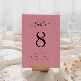 Numeração De Mesa Casamento Elegante Moderno de Rosa de Coloração