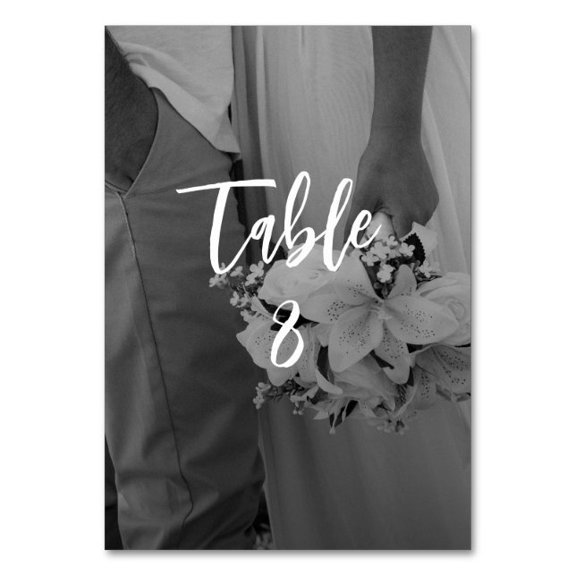 Numeração De Mesa Casamento Elegante Preto e Branco (Frente)