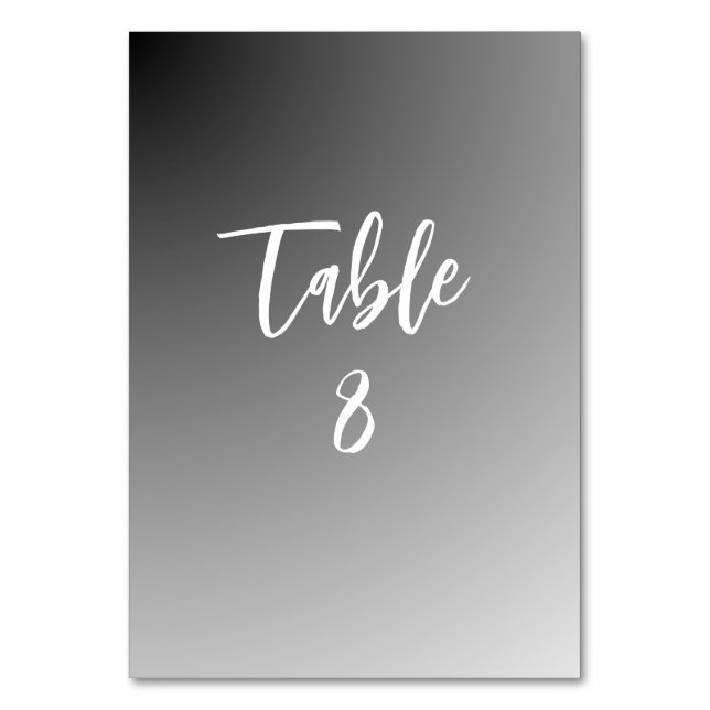 Numeração De Mesa Casamento Elegante Preto e Branco (Frente)