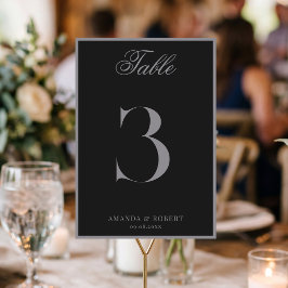 Numeração De Mesa Casamento Elegante Preto Fosco Old Money