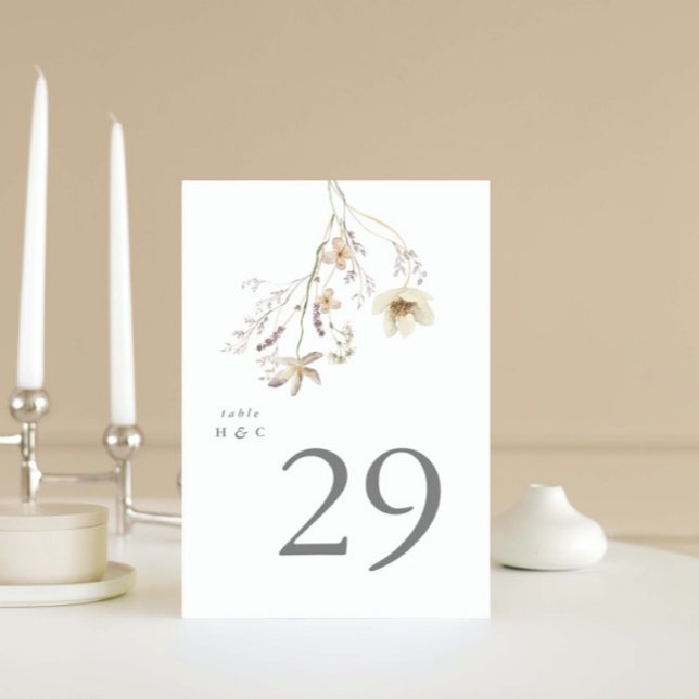 Numeração De Mesa Casamento Elegante Primavera Boho Wildflower (Criador carregado)