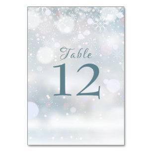 Numeração De Mesa Casamento Elegante Primeiros Flocos de Neve