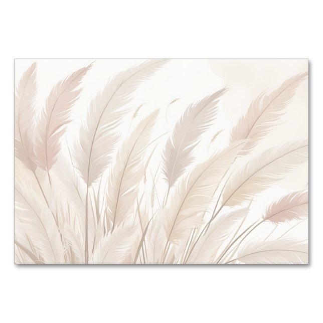 Numeração De Mesa Casamento em Branco de Grama da Pampas Boho (Frente)