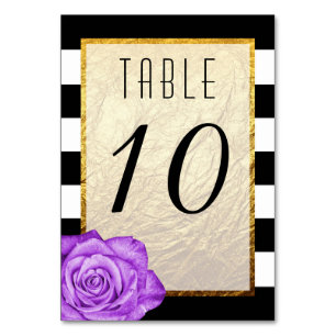 Numeração De Mesa Casamento em tiras de Rosa Roxo Moderno