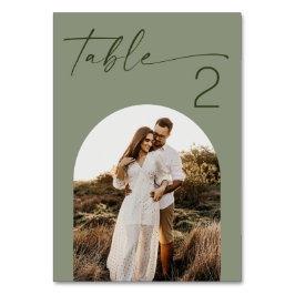 Numeração De Mesa Casamento em Verde Salvia | Foto Minimalista Moder