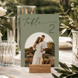 Numeração De Mesa Casamento em Verde Salvia | Foto Minimalista Moder
