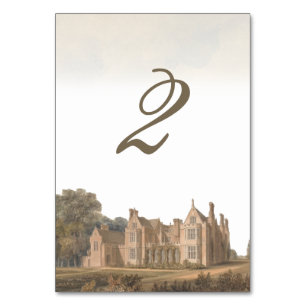 Numeração De Mesa Casamento em Villa Château de Manor Inglês Antigo