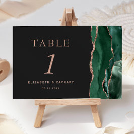 Numeração De Mesa Casamento Escuro-Dourado Rosa do Emerald Green Aga