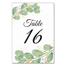 Numeração De Mesa Casamento Eucalyptus com Script Elegante