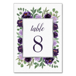 Numeração De Mesa Casamento Eucalyptus Floral Púrpura