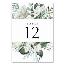 Numeração De Mesa Casamento Eucalyptus Greenery, Floral Branca Elega