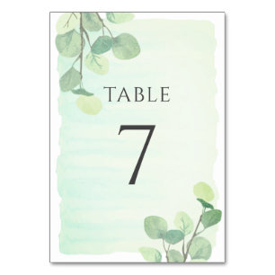 Numeração De Mesa Casamento Eucalyptus Greenery Watercolor