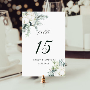 Numeração De Mesa Casamento Evergreen & Cotton Flores Elegante