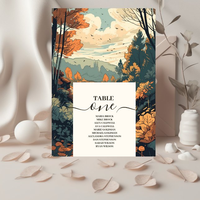 Numeração De Mesa Casamento Evergreen da Floresta Russa da Montanha (Criador carregado)