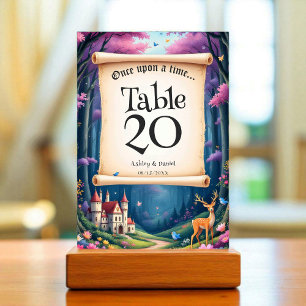 Numeração De Mesa Casamento Fairytale do Castelo da Floresta Encanta