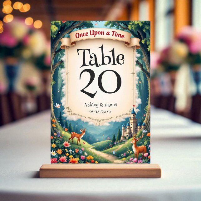 Numeração De Mesa Casamento Fairytale do Castelo da Floresta Encanta (Criador carregado)