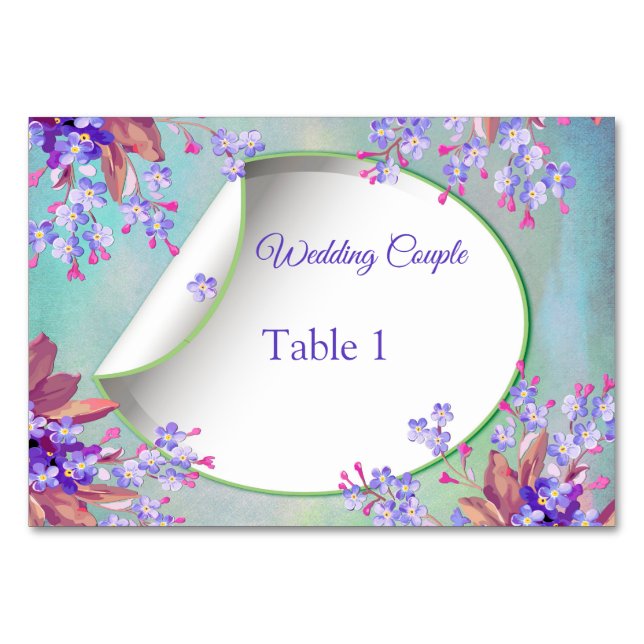 Numeração De Mesa Casamento Flor de Lilás Lavanda (Frente)